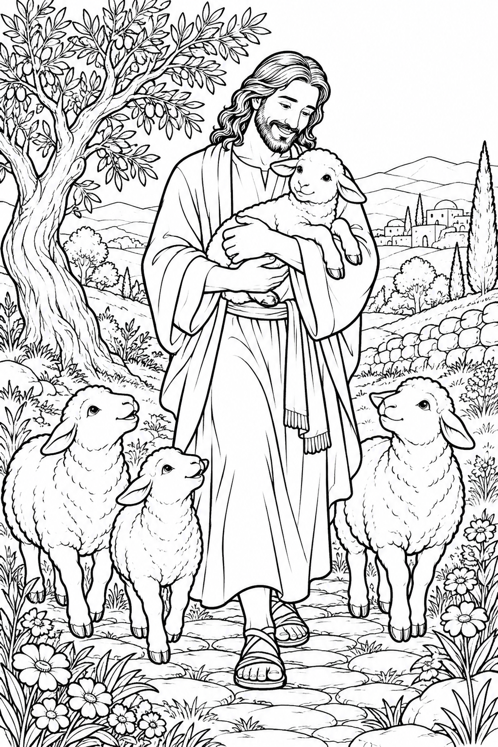 The Good Shepherd coloring page preview